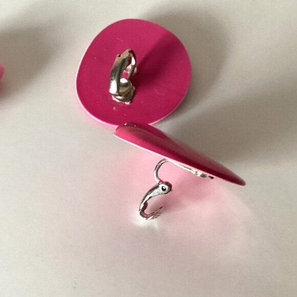 Pink Vintage Costume Jewelry 1 Necklace + 3 Earrings Clip-On's And Pierced - Picture 6 of 7